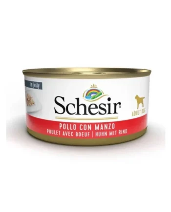 Schesir Adult Pollo con Buey en Gelatina Lata