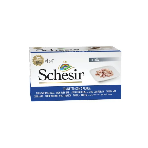 Schesir Adult Small Multipack Atún con Lubina en Gelatina Lata