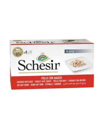 Schesir Adult Small Multipack Pollo con Buey en Gelatina Lata