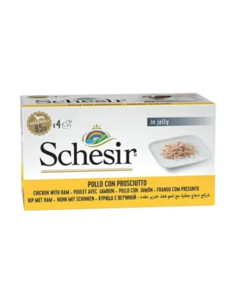 Schesir Adult Small Multipack Pollo con Jamón en Gelatina Lata