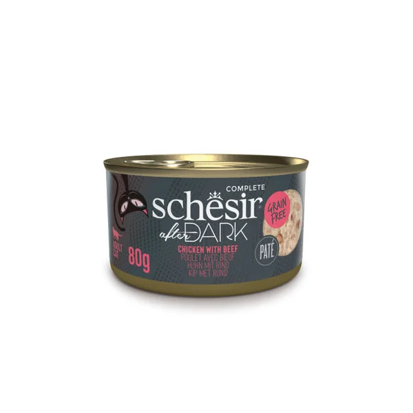 Schesir After Dark - Filetes de pollo con ternera en caldo 80g