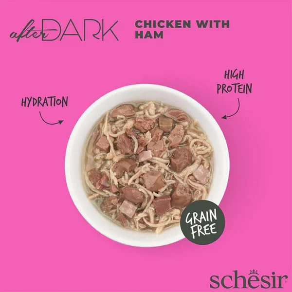 Schesir After Dark Pollo con Jamón en caldo para Gatos