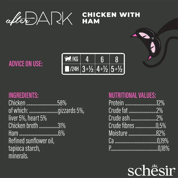 Schesir After Dark Pollo con Jamón en caldo para Gatos