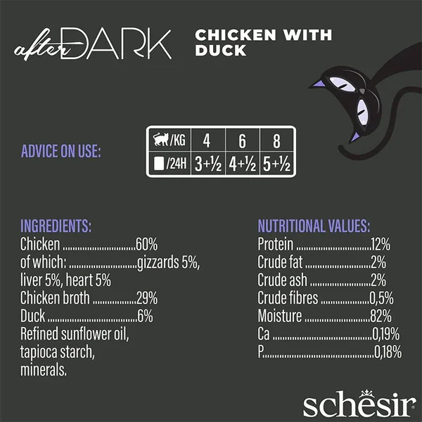 Schesir After Dark Pollo con Pato en caldo para Gatos