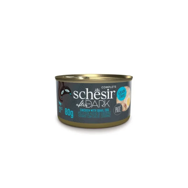 Schesir After Dark Pollo y Huevo Codorniz Paté Gatos