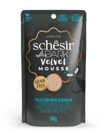 Schesir After Dark Velvet Mousse de Pollo con Huevo de codorniz para Gatos