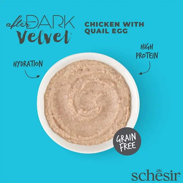 Schesir After Dark Velvet Mousse de Pollo con Huevo de codorniz para Gatos