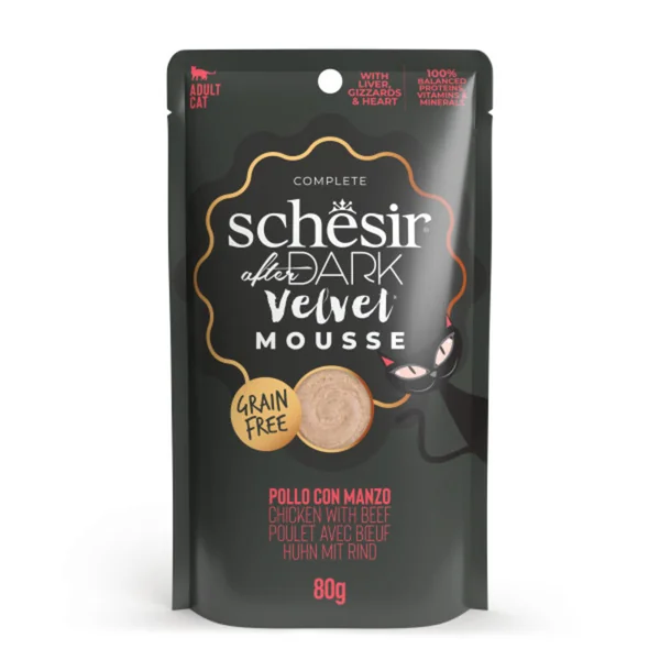 Schesir After Dark Velvet Mousse de Pollo con Ternera para Gatos