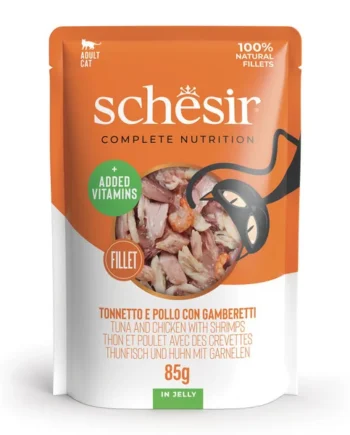 Schesir - Atún y Pollo con Gambas en Gelatina 85g
