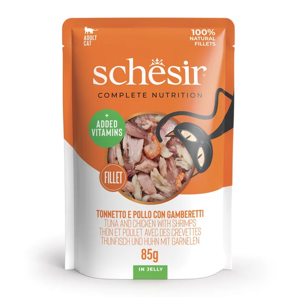 Schesir - Atún y Pollo con Gambas en Gelatina 85g