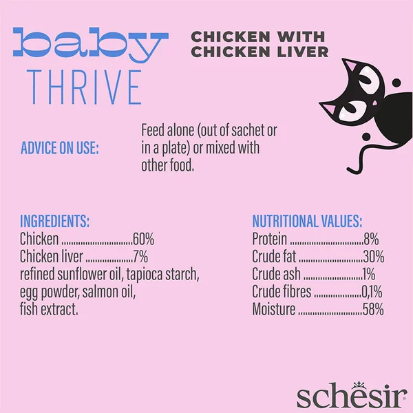 Schesir - BABY THRIVE Suplemento de Pollo e Hígado en Crema