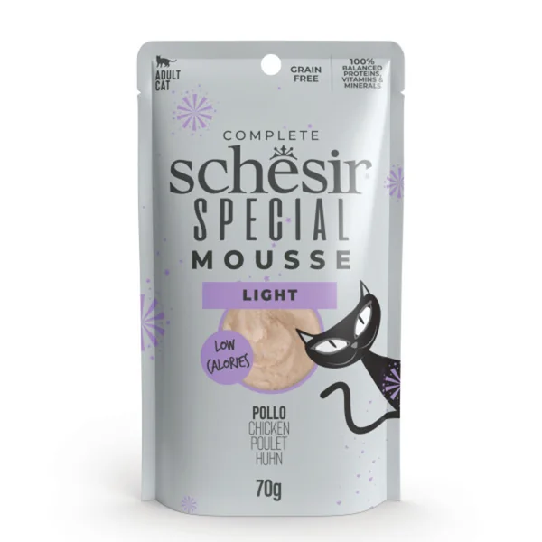Schesir Especial Mousse Exigent Light Pollo para gato