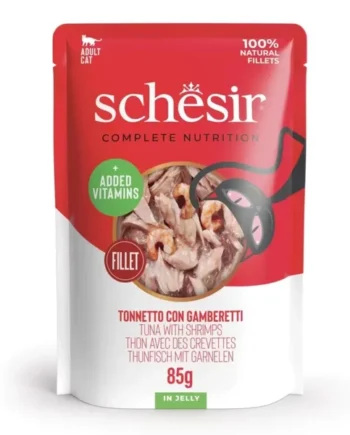 Schesir Gato Sobre Atún con Gambas en Gelatina 85 g