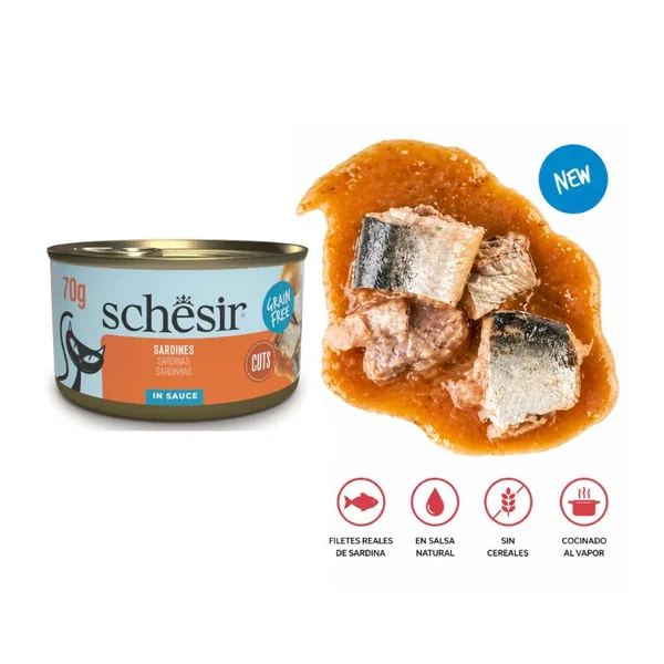 Schesir Grill Lata de Sardinas en Salsa para Gatos