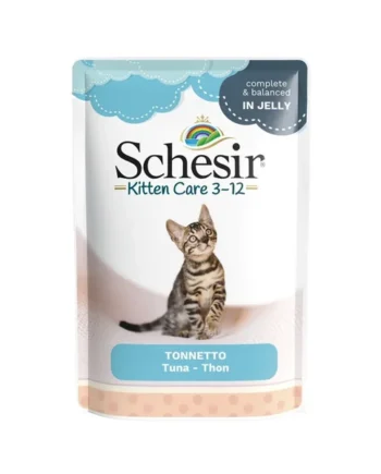 Schesir Kitten Atún en Gelatina 85 g | Comida húmeda para gatitos