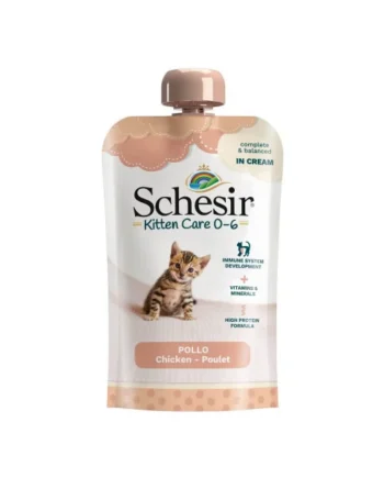 Schesir Kitten Pollo en Crema Sobre Gatitos