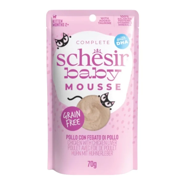 Schesir Mousse Baby Pollo con Hígado para Gatitos