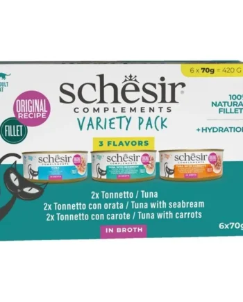 Schesir Multipack Comida Húmeda Complementaria en Caldo 6×70 g para Gatos