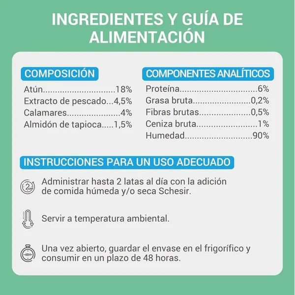 Schesir Sopa de Atún y calamar para Gatos – Sopa Natural para Hidratación
