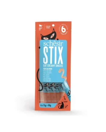 Schesir Stix Snack Creamy Salmón Gatos
