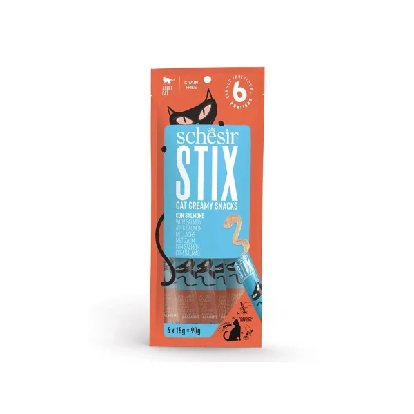 Schesir Stix Snack Creamy Salmón Gatos