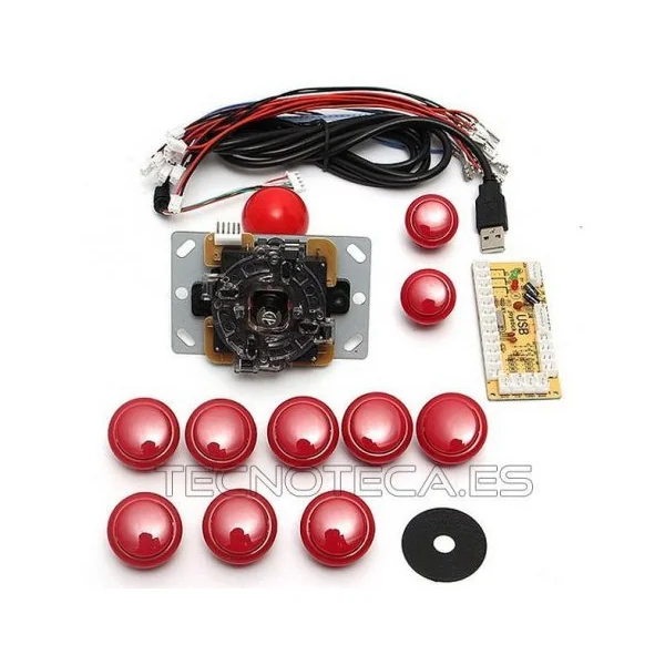 SCHMOD120. ArcadeKIT pulsadores joystick cables control