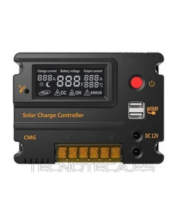 SCHR006. Regulador solar de 20 Amp 12/24VDC con toma USB