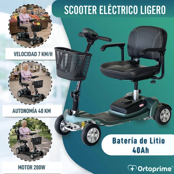 Scooter Eléctrico Desmontable | Batería de Litio de 40Ah