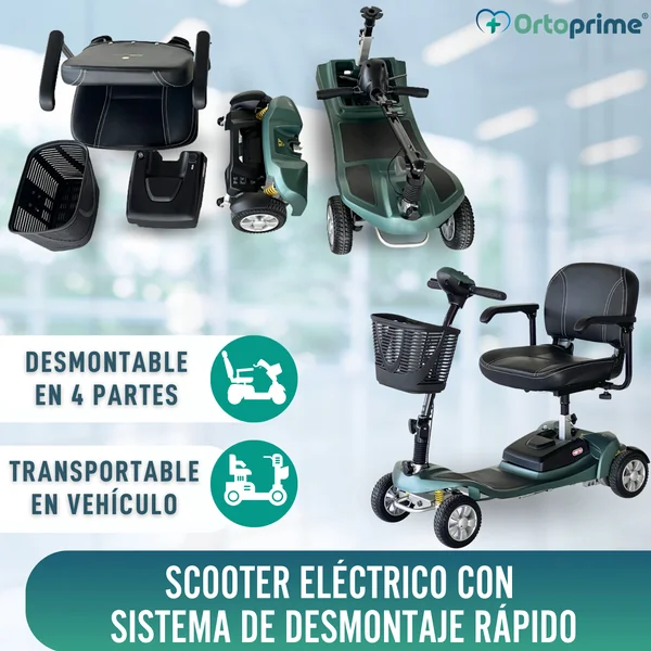 Scooter Eléctrico Desmontable | Batería de Litio de 40Ah