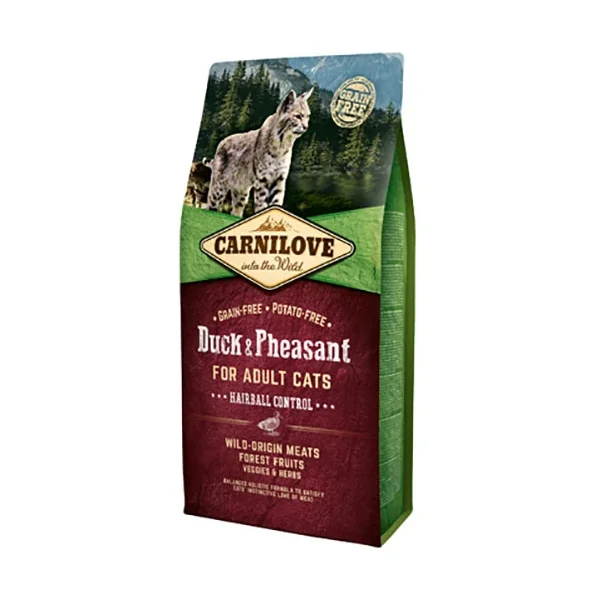 Selecciones esenciales de Carnilove Pienso Natural Adult Pato Y Faisán Bolas De Pelo en Productos Para Gatos | Compra en Gatospetshop.com para selecciones exclusivas en le España.