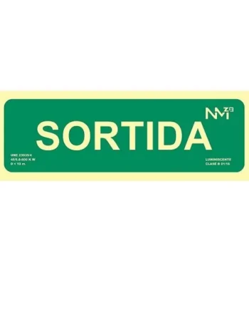 Senyal Luminiscent Sortida PVC 320x160MM Verde
