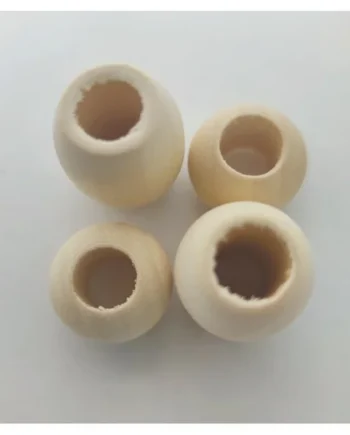 Set de 10 abalorios de madera natural DIY