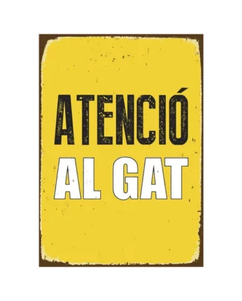 Señal A5 Metálica 'Atenció al Gat'
