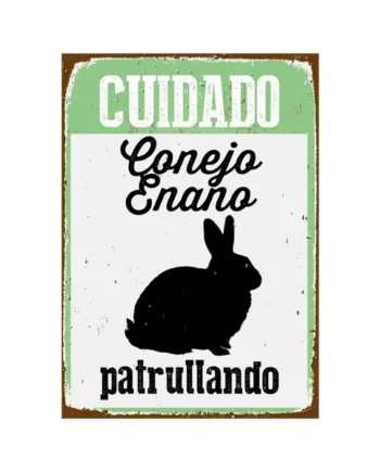 Señal A5 Metálica 'Cuidado Conejo Enano Patrullando'