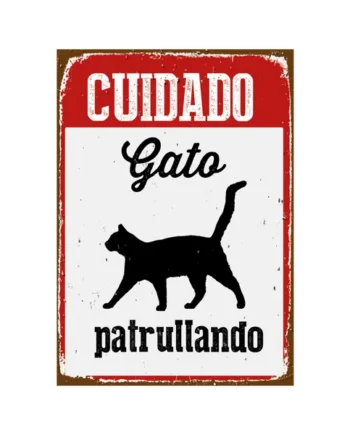 Señal A5 Metálica 'Cuidado Gato Patrullando'