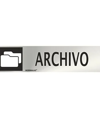 Señal adhesiva Archivo Acero inoxidable 5x20 cm Gris