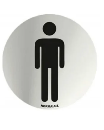 Señal adhesiva Aseos Hombre Acero inoxidable 7 cm Gris