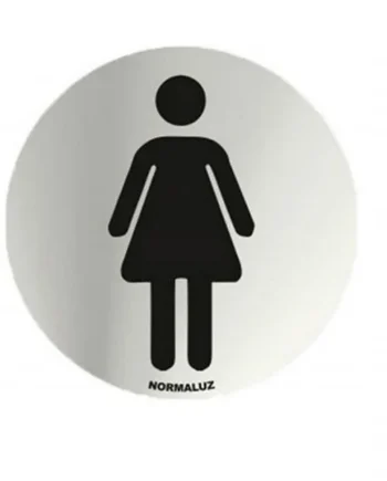 Señal adhesiva Aseos Mujer Acero inoxidable 7 cm Gris