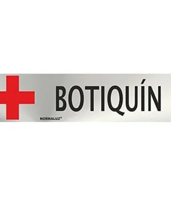 Señal adhesiva Botiquin Acero inoxidable 5x20 cm Gris