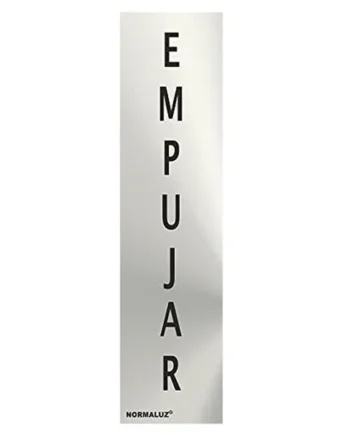 Señal adhesiva Empujar Acero inoxidable 5x20 cm Gris