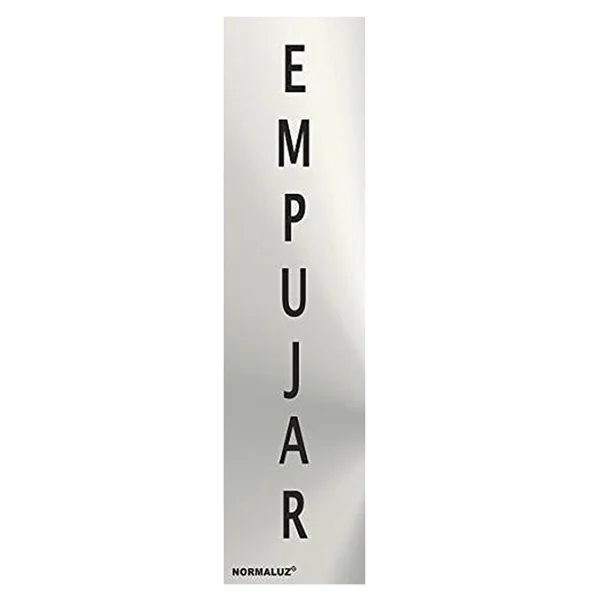 Señal adhesiva Empujar Acero inoxidable 5x20 cm Gris