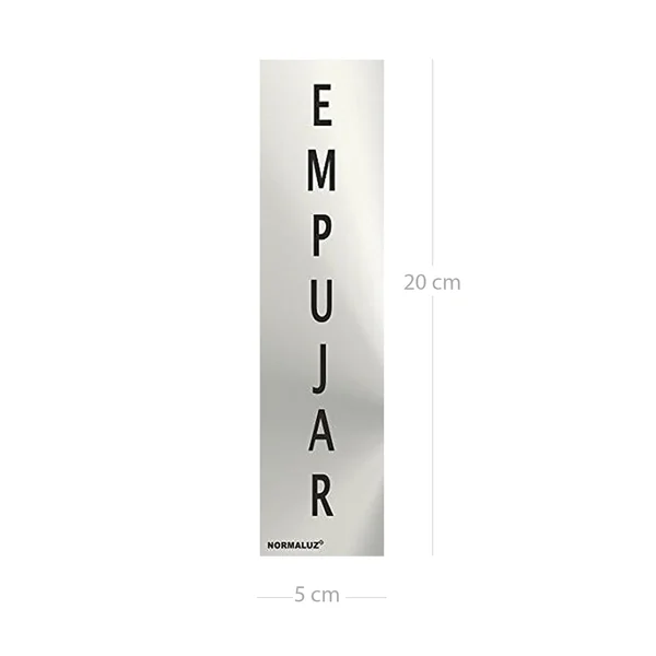 Señal adhesiva Empujar Acero inoxidable 5x20 cm Gris