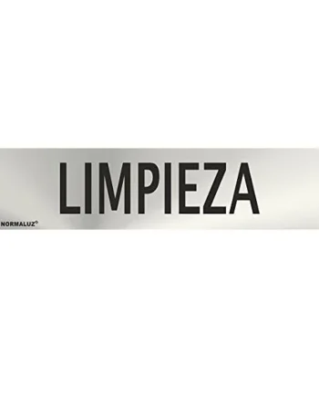 Señal adhesiva Limpieza Acero inoxidable 5x20 cm Gris