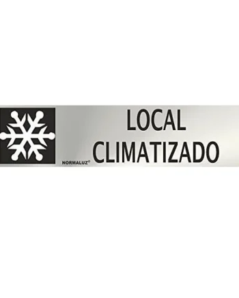 Señal adhesiva Local Climatizado Acero inoxidable 5x20 cm Gris