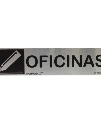 Señal adhesiva Oficinas Acero inoxidable 5x20 cm Gris