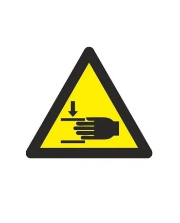 Señal adhesiva peligro atrapamiento 9 cm Amarillo