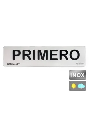 Señal adhesiva Primero Acero inoxidable 5x20 cm Gris
