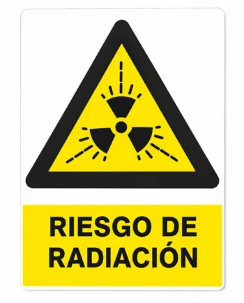 Señal adhesiva Riesgo de Radiación 10x15 cm Amarillo