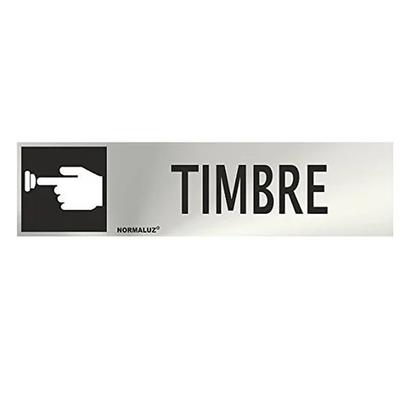 Señal Adhesiva Timbre Acero inoxidable 5x20 cm Gris