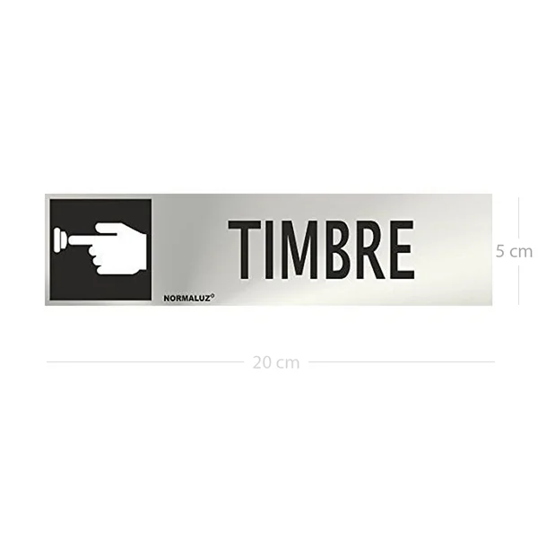 Señal Adhesiva Timbre Acero inoxidable 5x20 cm Gris
